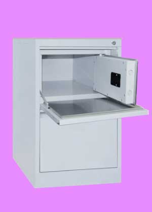dr502s steel 2 drawer cabinet with safe compartment on top drawer