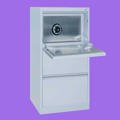 photo &amp; link to vertical drawer cabinet with safe compartment