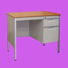 ds116 laminated desk top single pedestal steel desk