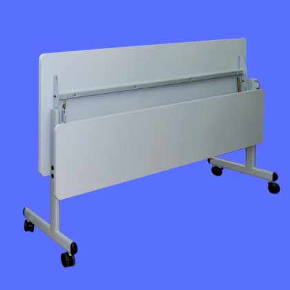 grey desk top tf counter table in fold back view